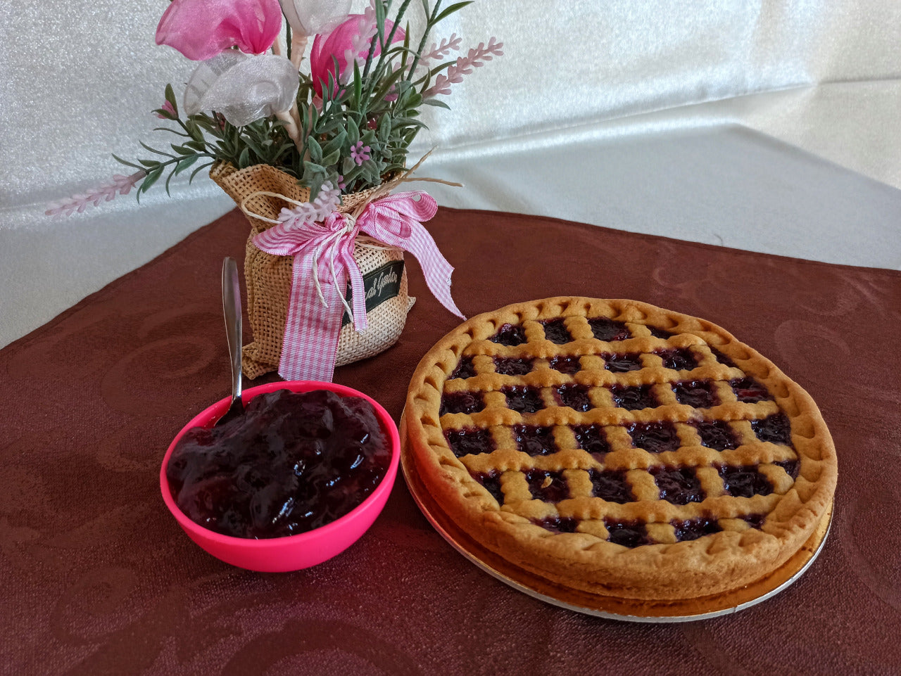 CROSTATA CON CONFETTURA DI CILIEGIA Senza Glutine, Senza Lattosio, Senza Latte e derivati